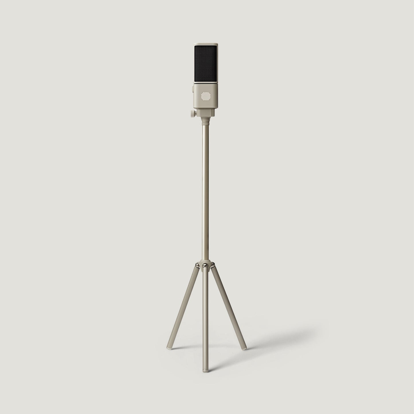 Cream SOVA R1 microphone on a tall floor tripod