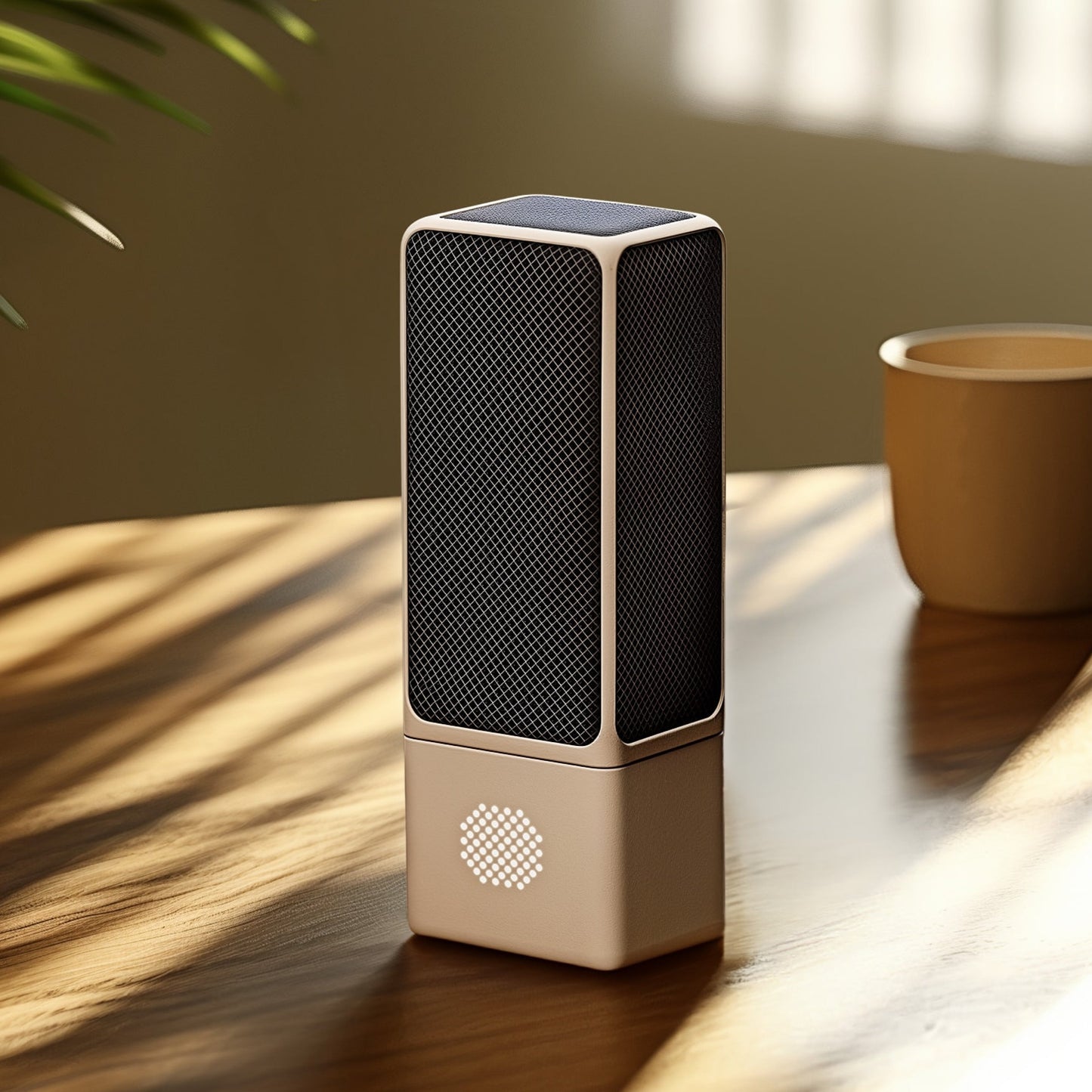 Difusor SOVA R1 creme sobre uma mesa