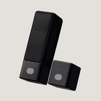 Black SOVA R1 microphone and amplifier angled together