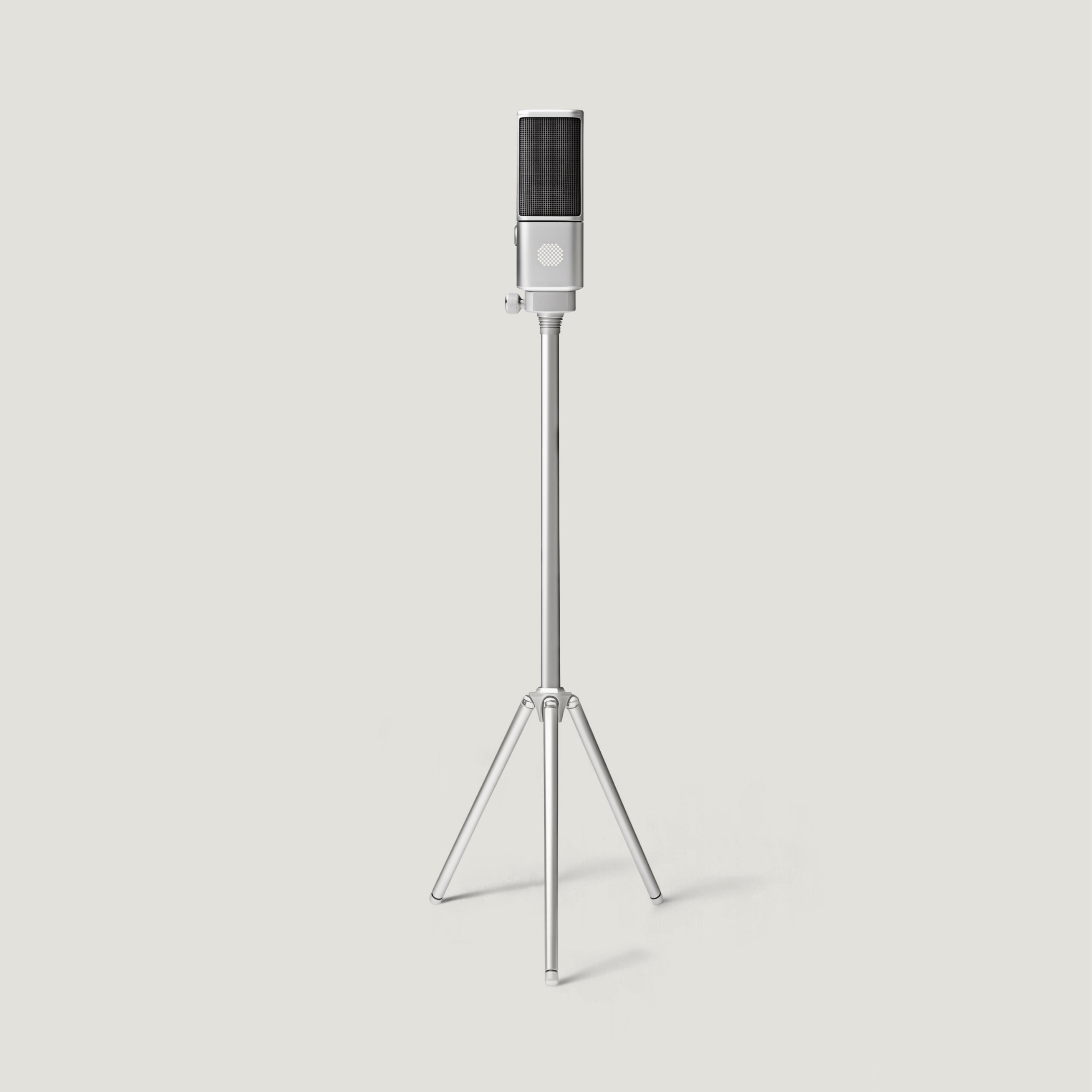 SOVA R1 microphone on a tall lightweight tripod