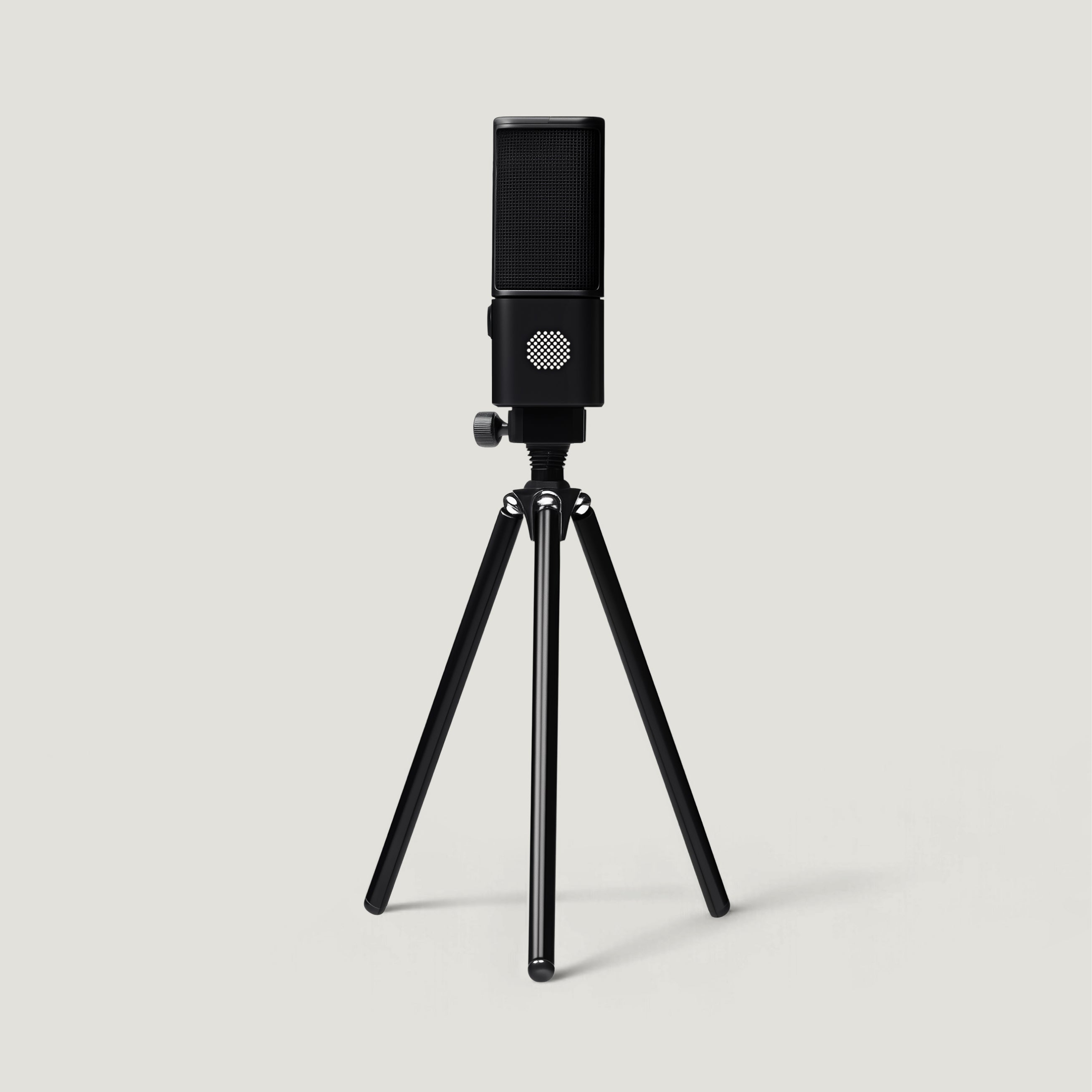 Black SOVA R1 microphone on a short tripod